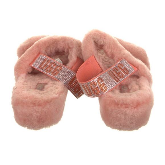 UGG Slippers Slingback Open Toe Women's Oh Yeah Bling Vibrant Coral Size 11 - Picture 3 of 5